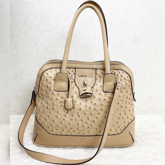 🌸SALE🌸 London fog tan faux ostrich bag - Picture 1 of 9